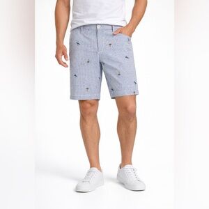 charleston threads Seersucker Beach Surf Embroidered Men’s Chino Shorts Size 32